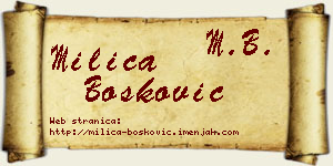 Milica Bošković vizit kartica